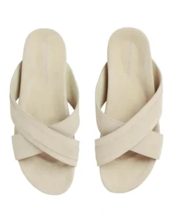 French Connection Reid Leather Cross Over Slide -Myer Clothing Shop 955449820 955448830 4 720x928