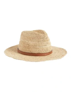 French Connection Textured Fedora In Natural