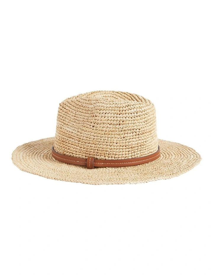 French Connection Textured Fedora In Natural 3 French Connection Textured Fedora In Natural - Image 3