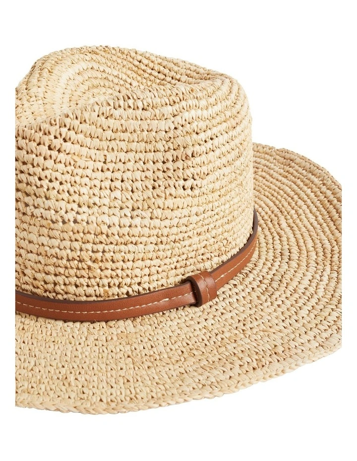 French Connection Textured Fedora In Natural 4 French Connection Textured Fedora In Natural - Image 4