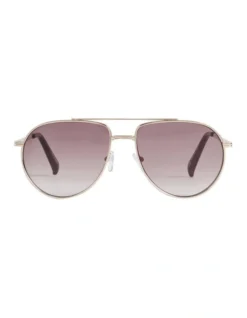 French Connection Aviator Sunglasses In Gold