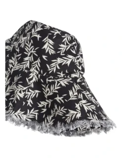 French Connection Leaf Print Sunhat In Black -Myer Clothing Shop 955529110 3 720x928