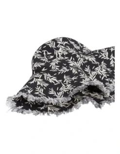 French Connection Leaf Print Sunhat In Black -Myer Clothing Shop 955529110 4 720x928