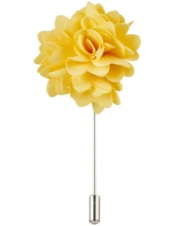 Flower Lapel Pin In Yellow