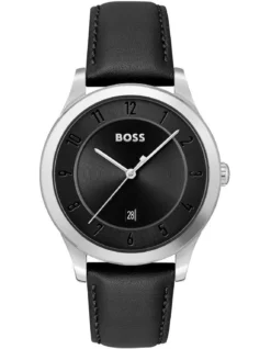 Hugo Boss Purity Black Leather Qtz Watch 1513984