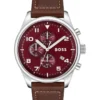 Hugo Boss View Brown Leather Qtz Chrono Watch 1513988