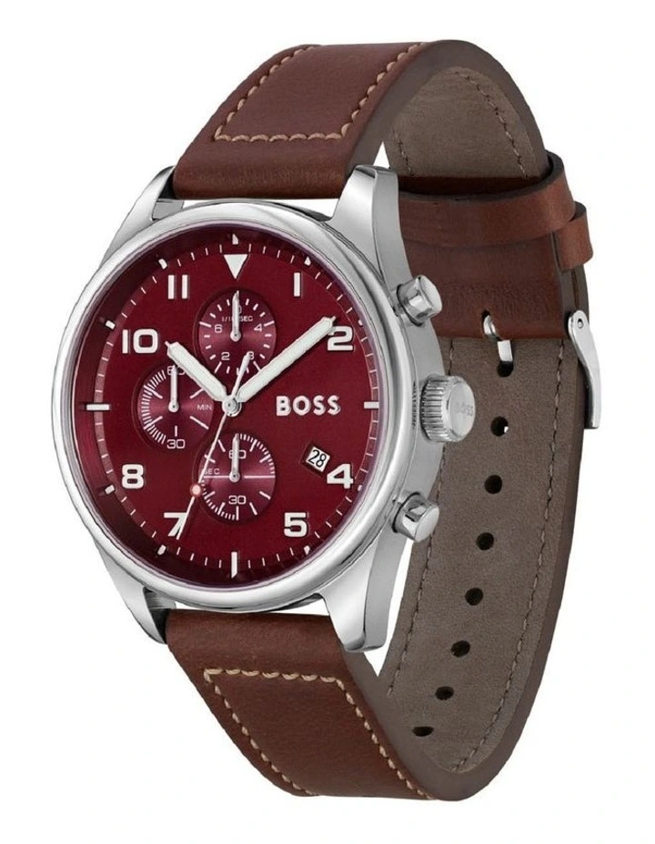 Hugo Boss View Brown Leather Qtz Chrono Watch 1513988 2 Hugo Boss View Brown Leather Qtz Chrono Watch 1513988 - Image 2