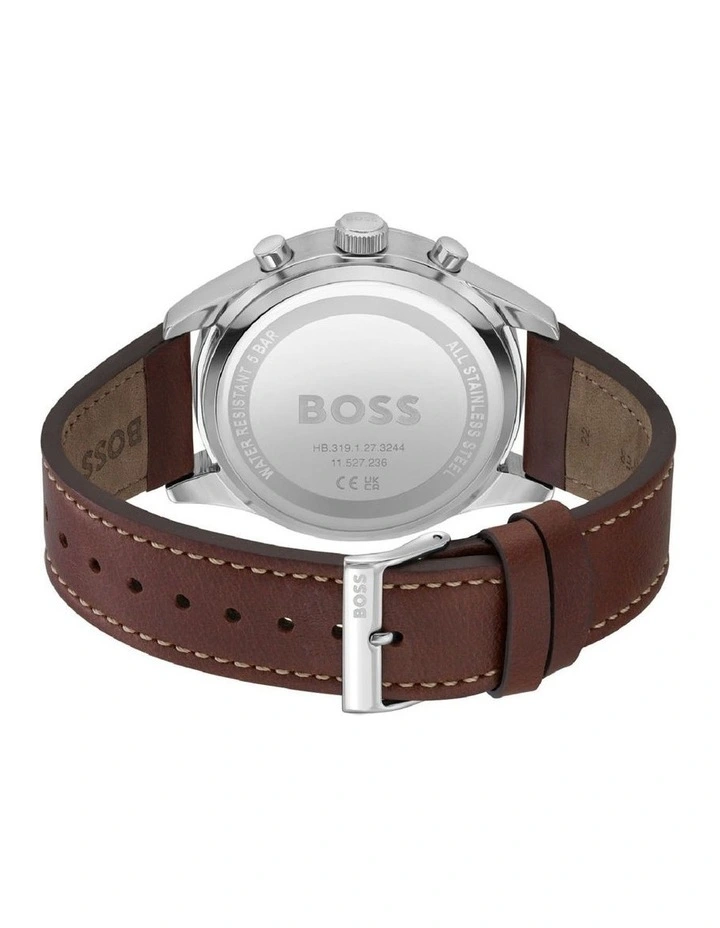 Hugo Boss View Brown Leather Qtz Chrono Watch 1513988 3 Hugo Boss View Brown Leather Qtz Chrono Watch 1513988 - Image 3