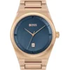 Hugo Boss Steer Blue Dial Stainless Steel Qtz Watch 1513995
