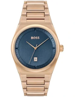 Hugo Boss Steer Blue Dial Stainless Steel Qtz Watch 1513995