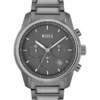 Hugo Boss Trace Grey Dial Stainless Steel Qtz Chrono Watch 1514005
