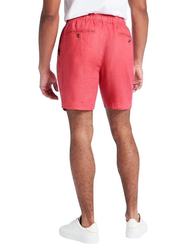 Beams Linen Short In Deep Pink 2 Beams Linen Short In Deep Pink - Image 2