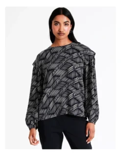 Basque Tuck Detail Top In Assorted -Myer Clothing Shop 956210410 5 720x928