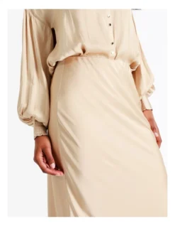 Basque Recycled Satin Slip Skirt In Beige -Myer Clothing Shop 956210590 7 720x928
