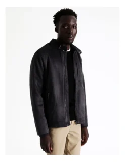 Sebastian Sueded Bomber Jacket In Navy -Myer Clothing Shop 956583460 3 720x928