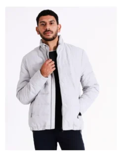 Hunter Hooded Puffer Jacket In Grey -Myer Clothing Shop 956584630 5 720x928