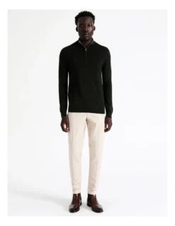 Australian Merino 1/4 Zip Knit Green -Myer Clothing Shop 956606410 4 720x928