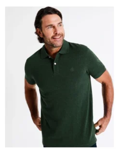 Oliver Short Sleeve Marle Polo In Green