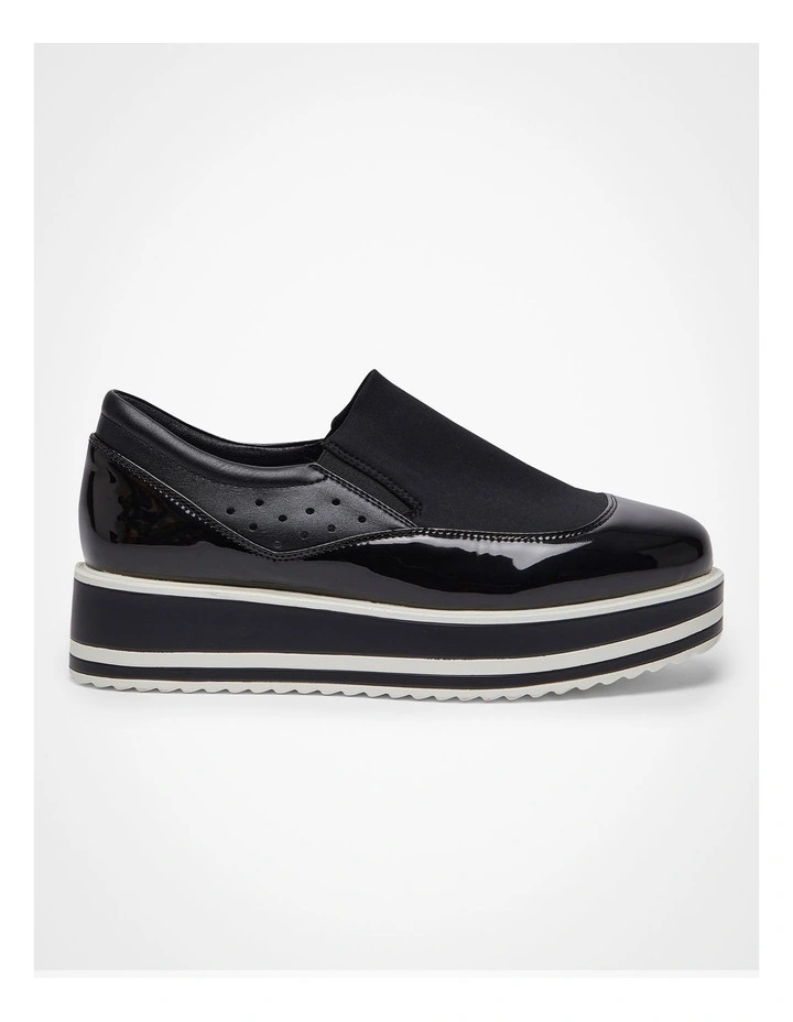 Striped Wedge Loafer In Black 1 Striped Wedge Loafer In Black