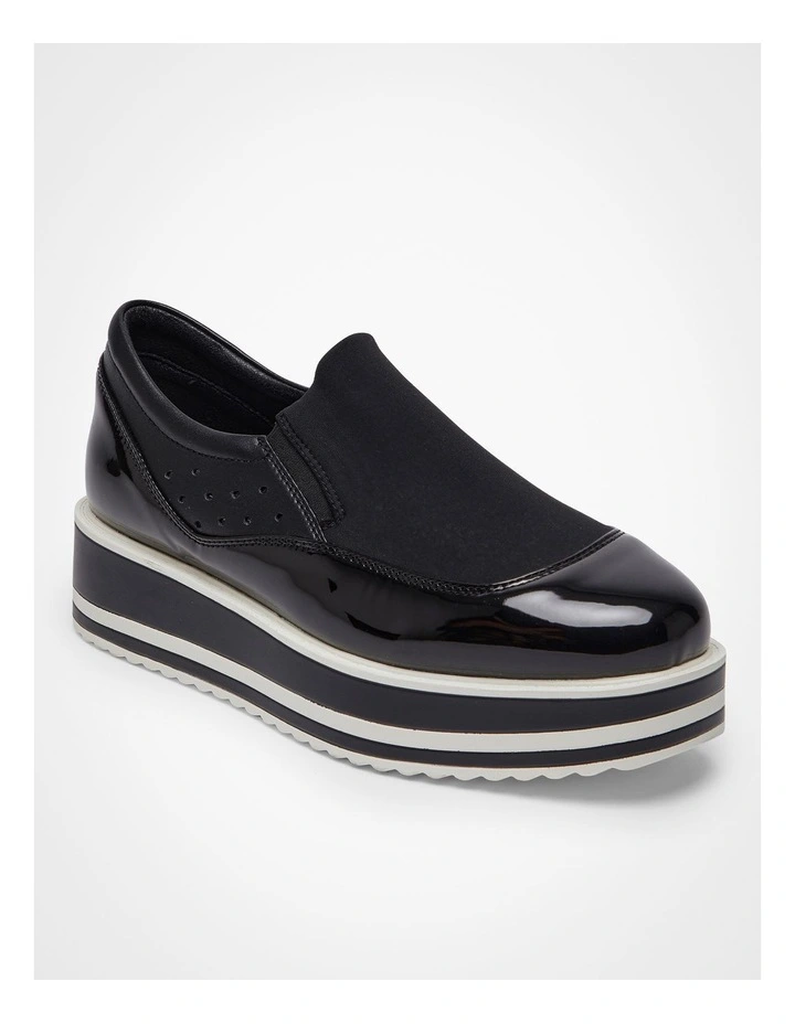 Striped Wedge Loafer In Black 2 Striped Wedge Loafer In Black - Image 2