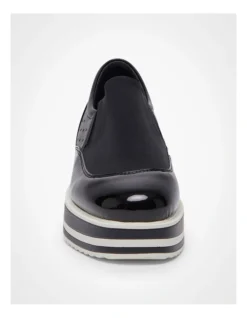 Striped Wedge Loafer In Black 8 Striped Wedge Loafer In Black -Myer Clothing Shop 957024100 3 720x928