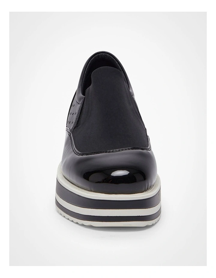 Striped Wedge Loafer In Black 3 Striped Wedge Loafer In Black - Image 3