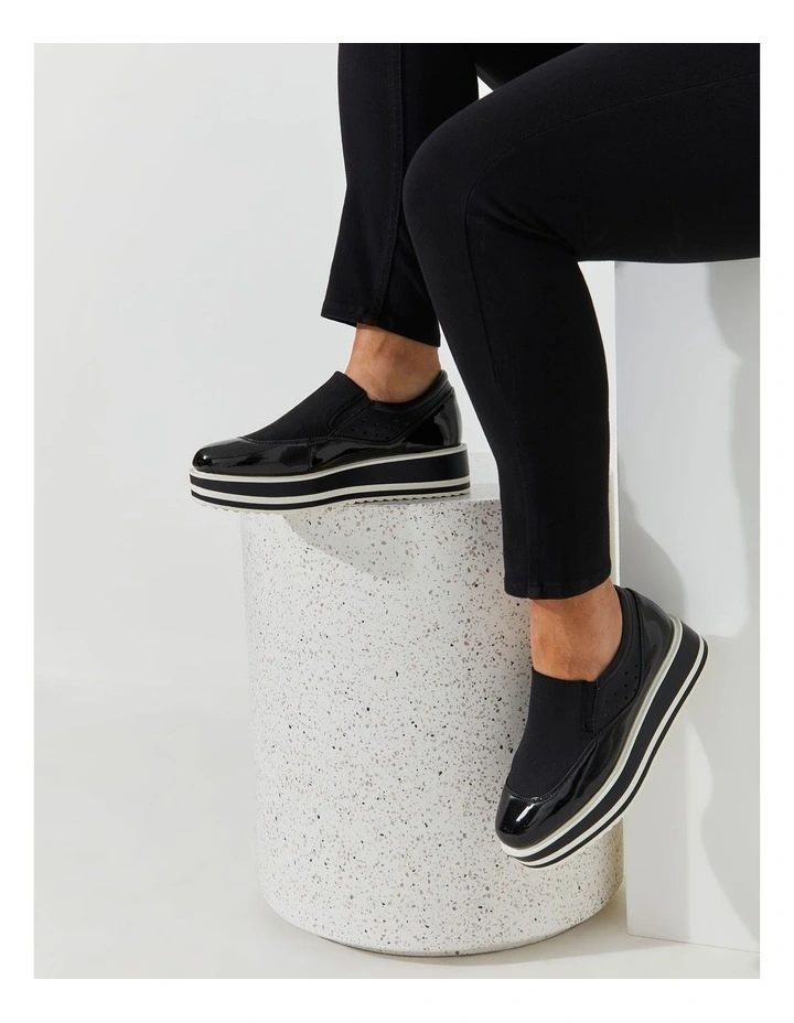 Striped Wedge Loafer In Black 6 Striped Wedge Loafer In Black - Image 6