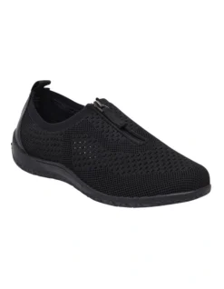 Zip Front Sneaker In Black -Myer Clothing Shop 957025540 3 1 720x928