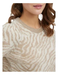 Vero Moda Tari Long Sleeve O-neck Jaquard Knit In Silver Mink -Myer Clothing Shop 957179890 3 720x928