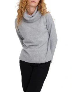 Vero Moda Doffy Long Sleeve Pullover In Grey