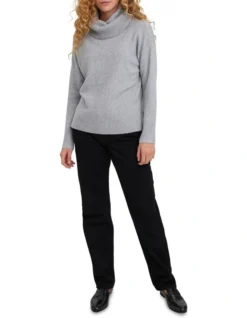 Vero Moda Doffy Long Sleeve Pullover In Grey -Myer Clothing Shop 957180070 3 720x928
