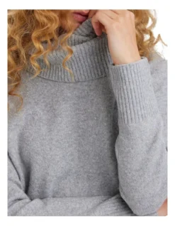 Vero Moda Doffy Long Sleeve Pullover In Grey -Myer Clothing Shop 957180070 4 720x928