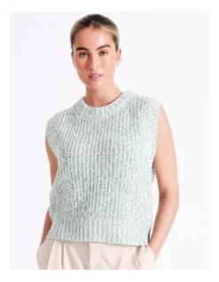 Vero Moda Berta Sleeveless Round Neck Vest In Cream