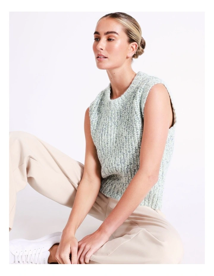 Vero Moda Berta Sleeveless Round Neck Vest In Cream 2 Vero Moda Berta Sleeveless Round Neck Vest In Cream - Image 2