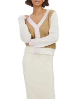 Vero Moda Vigga Block Long Sleeve Cardigan In Multi