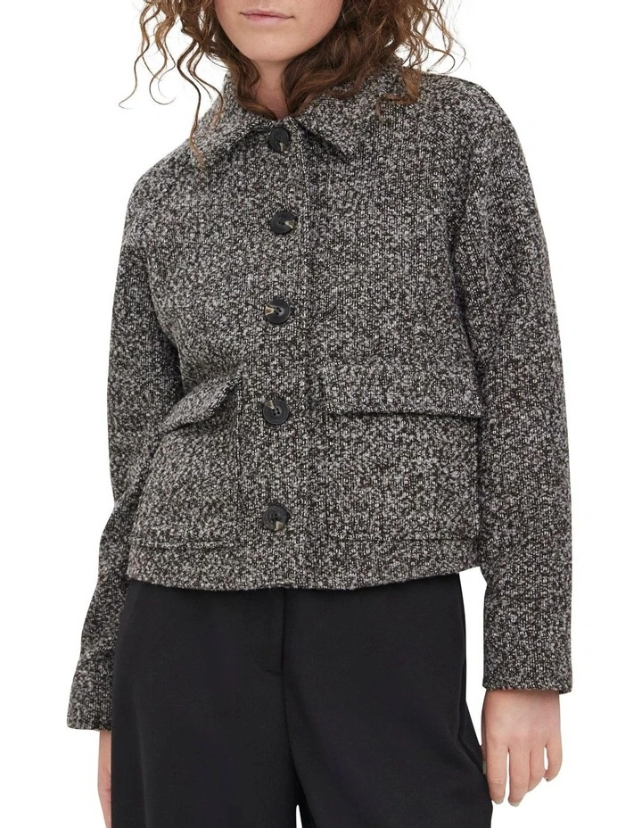 Vero Moda Vally Long Sleeve Short Jacket In Carafe 1 Vero Moda Vally Long Sleeve Short Jacket In Carafe