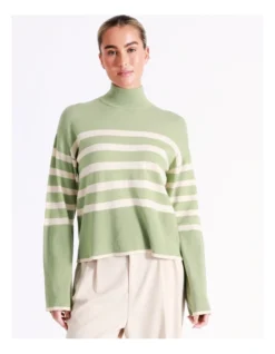 Vero Moda Happiness Long Sleeve Highneck Pullover In Green Multi 10 Vero Moda Happiness Long Sleeve Highneck Pullover In Green Multi -Myer Clothing Shop 957187990 4 720x928