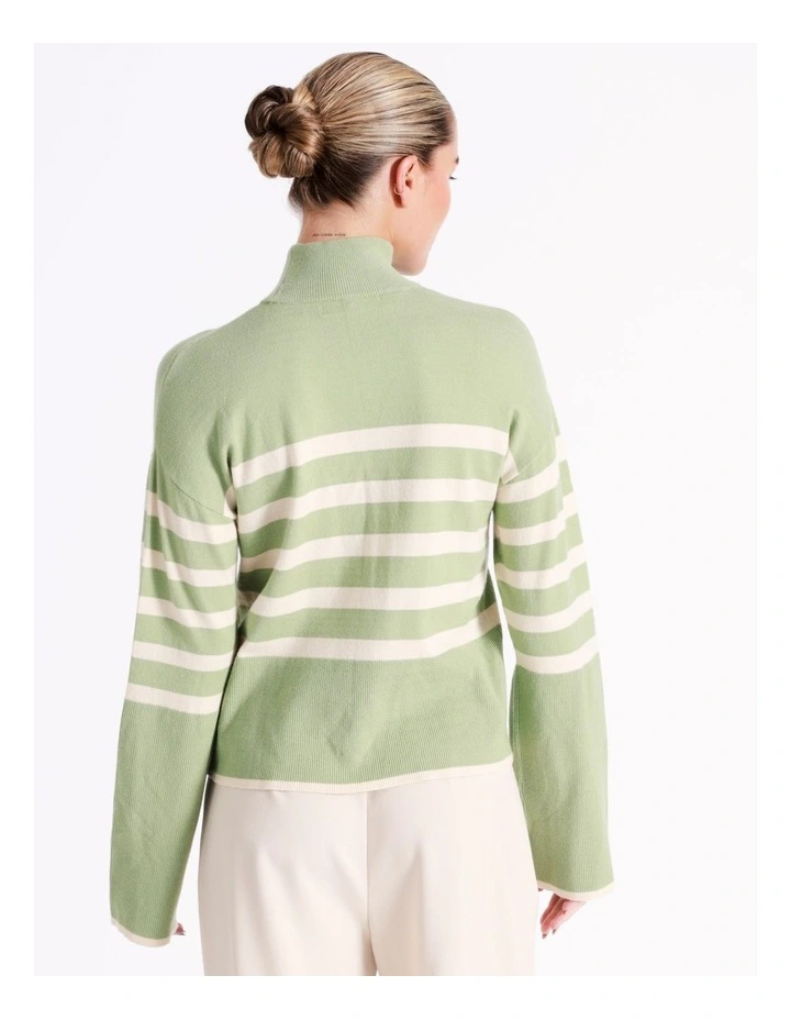 Vero Moda Happiness Long Sleeve Highneck Pullover In Green Multi 6 Vero Moda Happiness Long Sleeve Highneck Pullover In Green Multi - Image 6