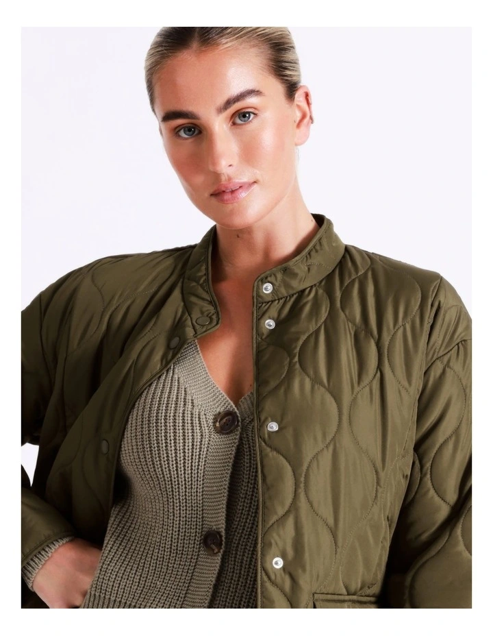Vero Moda Felicity Quilted Jacket In Green 2 Vero Moda Felicity Quilted Jacket In Green - Image 2