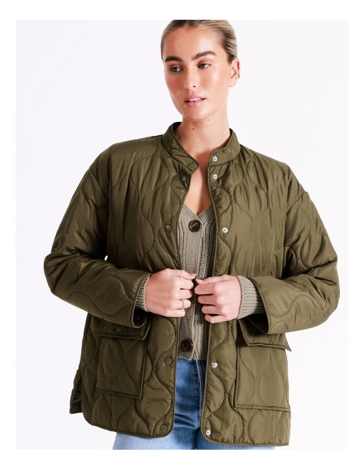 Vero Moda Felicity Quilted Jacket In Green 4 Vero Moda Felicity Quilted Jacket In Green - Image 4