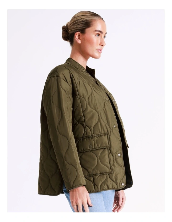 Vero Moda Felicity Quilted Jacket In Green 5 Vero Moda Felicity Quilted Jacket In Green - Image 5