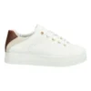 Gant Avona Leather Sneaker In White/Cognac