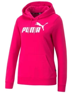 Puma Essential Logo Hoodie In Pink