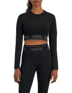 Champion Rochester Flex Long Sleeve Top In Black