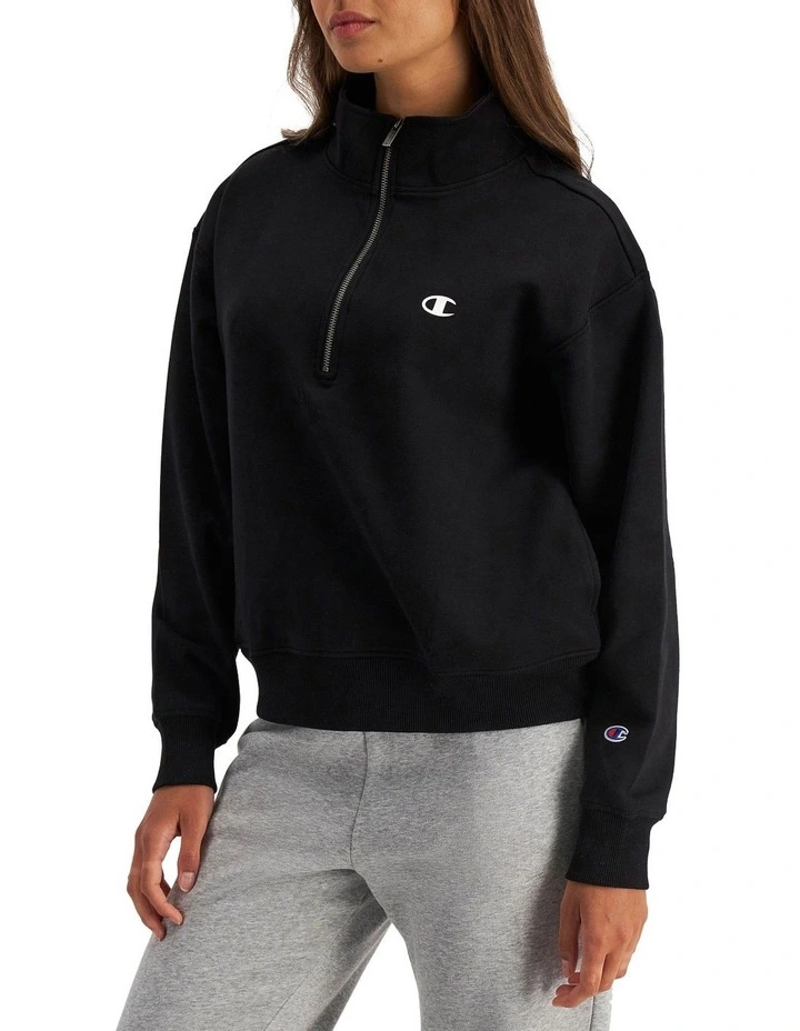 Champion Rochester Base Quarter Zip In Black 2 Champion Rochester Base Quarter Zip In Black - Image 2