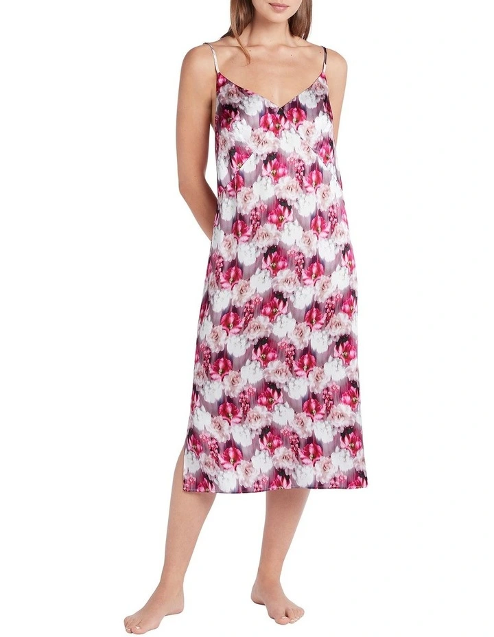 Mylene Silk Sleep Dress In Pink Multi 1 Mylene Silk Sleep Dress In Pink Multi
