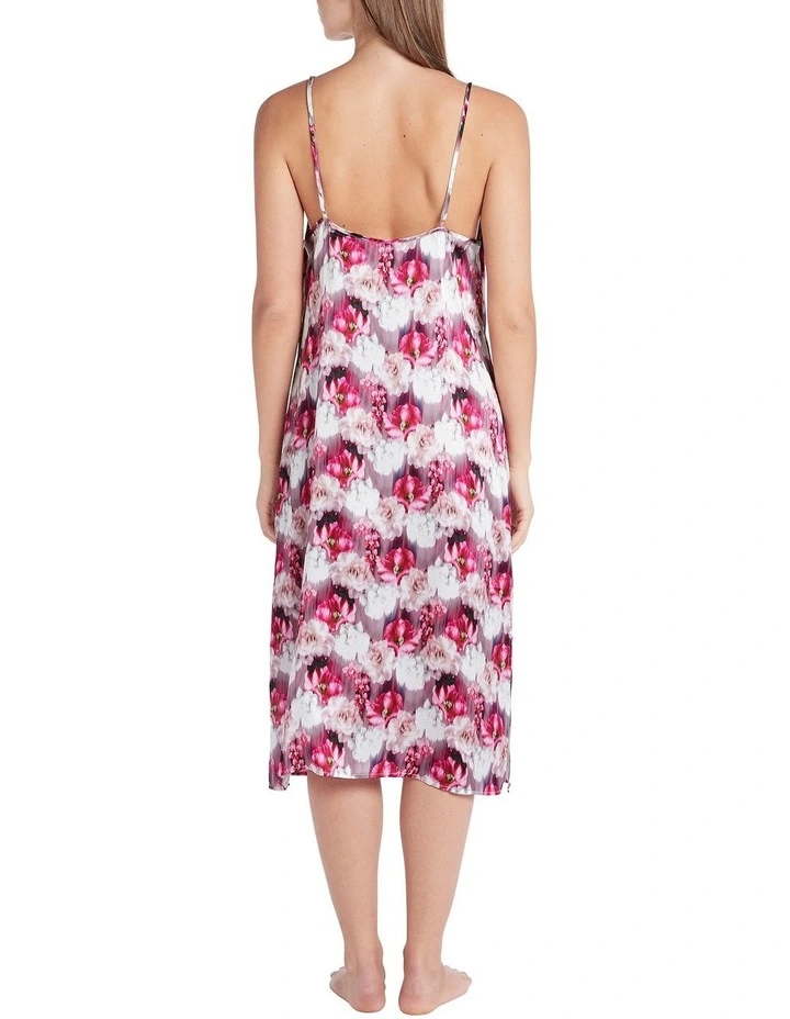 Mylene Silk Sleep Dress In Pink Multi 3 Mylene Silk Sleep Dress In Pink Multi - Image 3