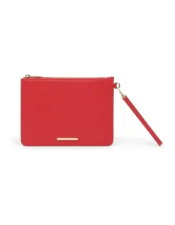 Ares Leather Pouch In Poppy Red