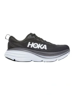 Hoka One One Bondi 8 Mens Running Shoes In Black/White