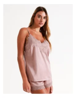 Chloe & Lola Satin Cami Lace Boxer Set In Dusty Pink -Myer Clothing Shop 958165120 4 1 720x928